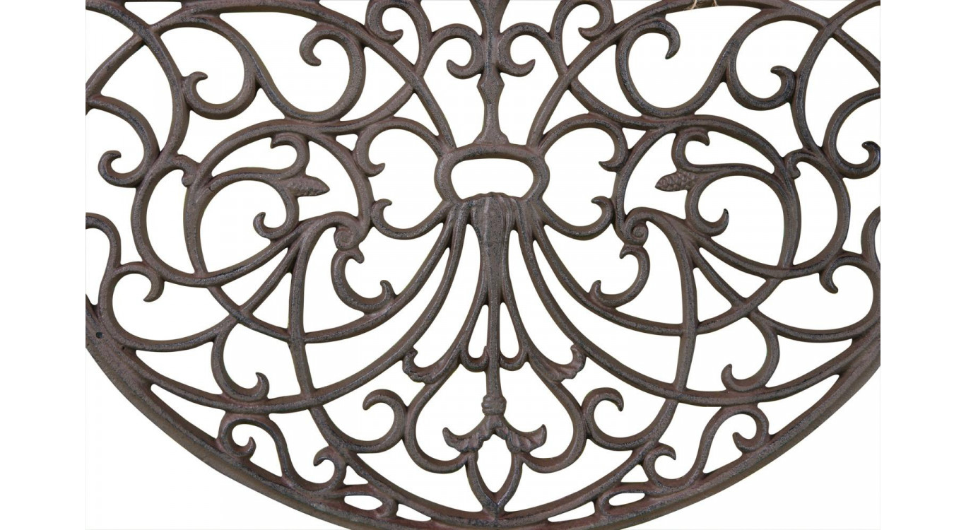 Paillasson demi lune fonte marron 66.5cm