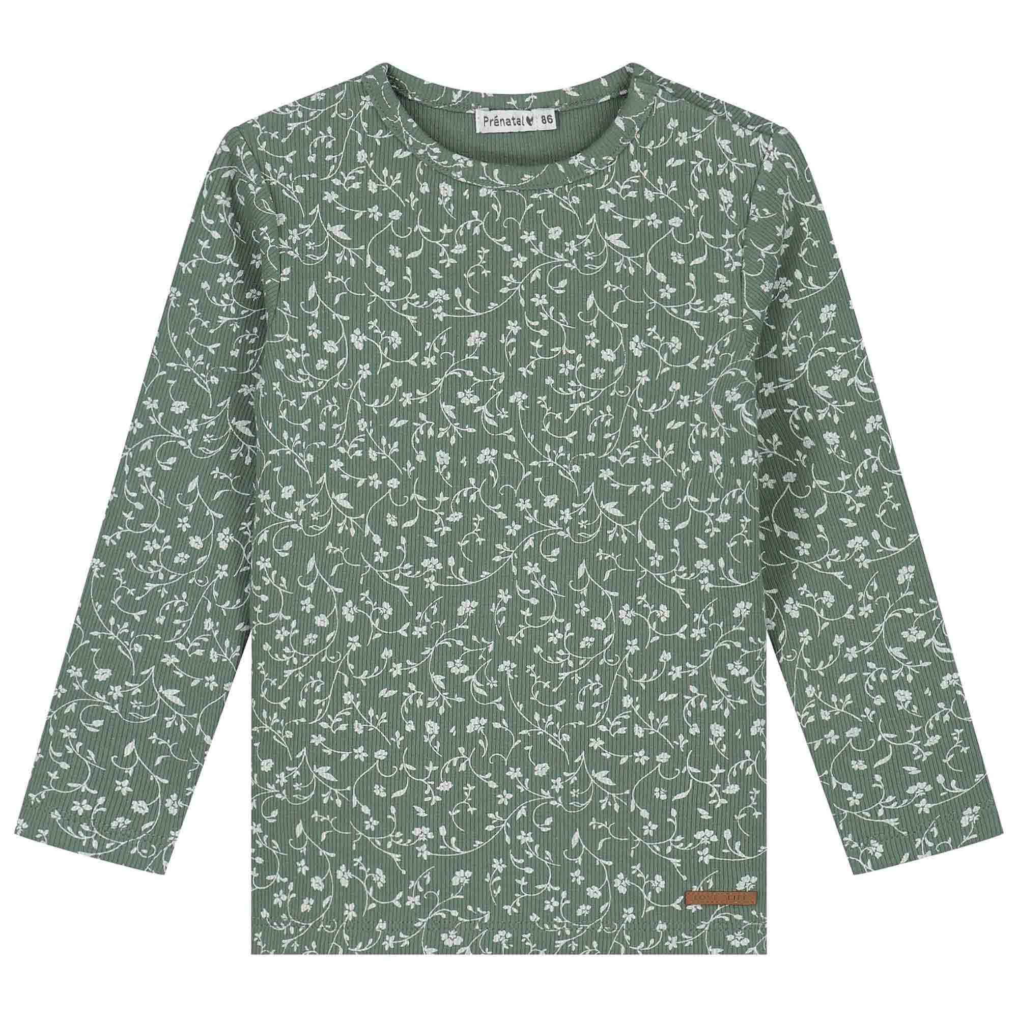 Prénatal baby shirt lange mouwen all over print groen