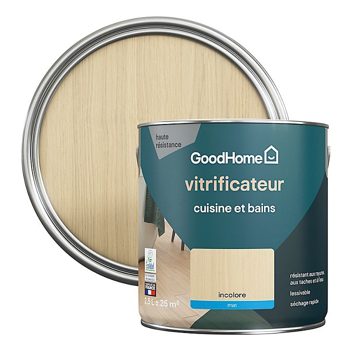 Vitrificateur cuisine et bains GoodHome mat incolore 2,5L