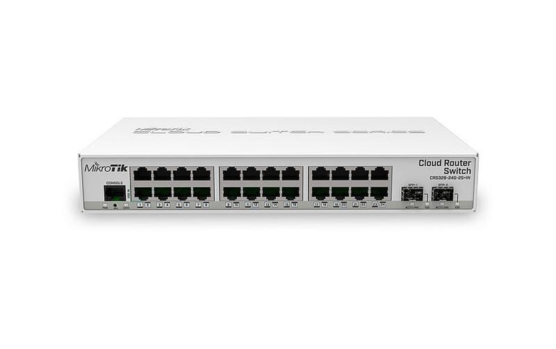 Switch CRS326-24G-2S+IN 26 Port<br>24 Gigabit Port mit 2 SFP+ lüfterloser Desktop Switch