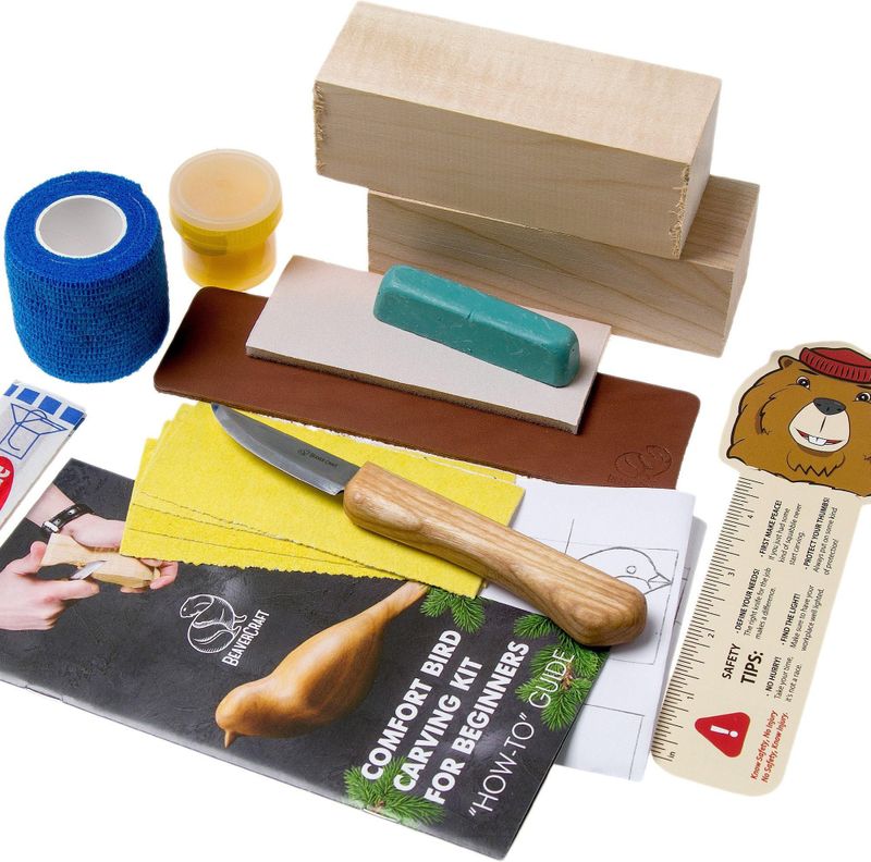 BeaverCraft Comfort Bird Carving Hobby Kit - Houtsnijset voor Beginners