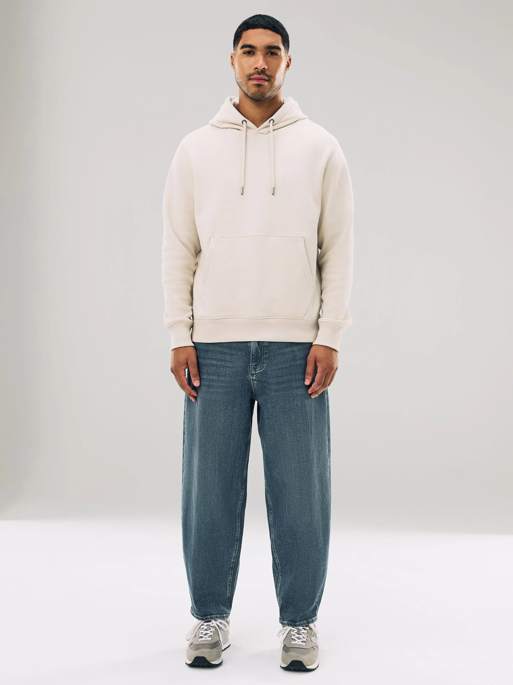 Ecru wit - Normale Pasvorm - Zwaargewicht Cotton Rich Jersey Hoodie