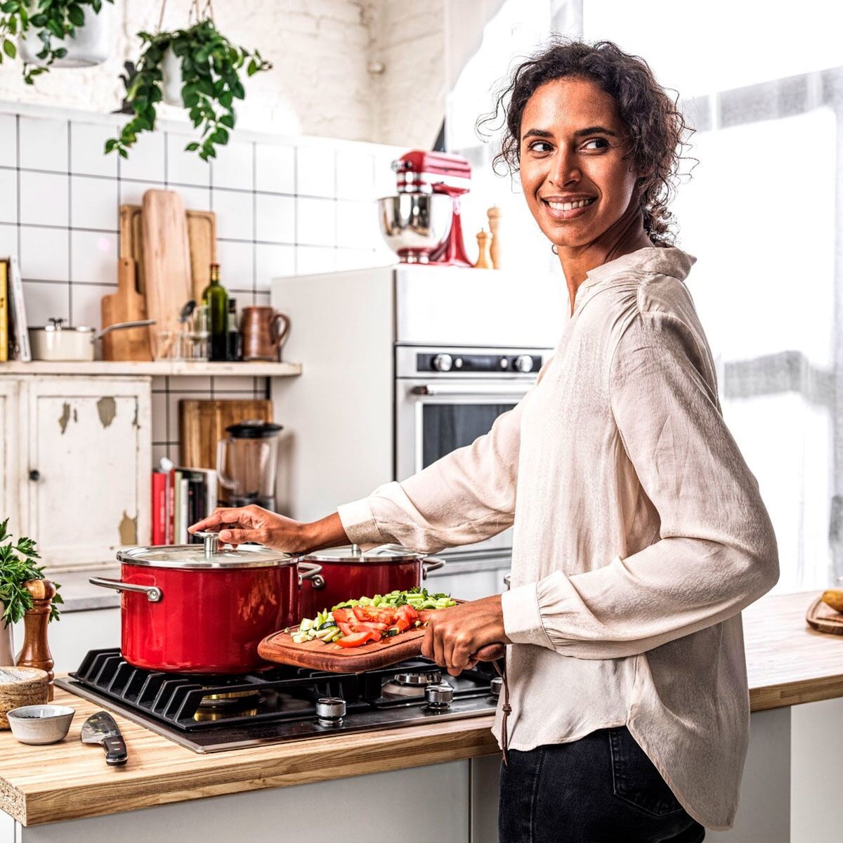 Cookware Collection Gryte med lokk 24 cm, Rød