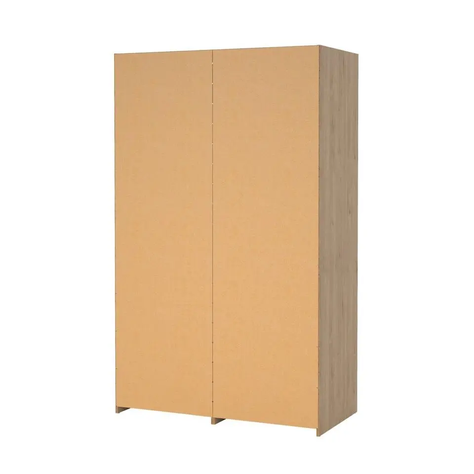 Hioshop Line kledingkast 2 deuren 2 laden okkernoot decor