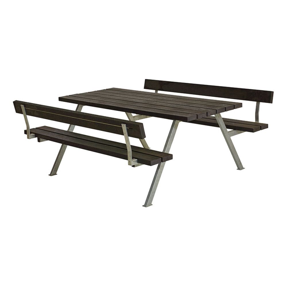 BENKESETT PLUS ALPHA MED 2 RYGGSTØTTER PLAST 177X185X73