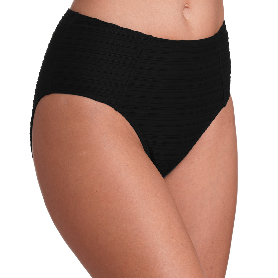 Gina Benotti Damen Shape-Bikinislip mit Streifenstruktur schwarz
