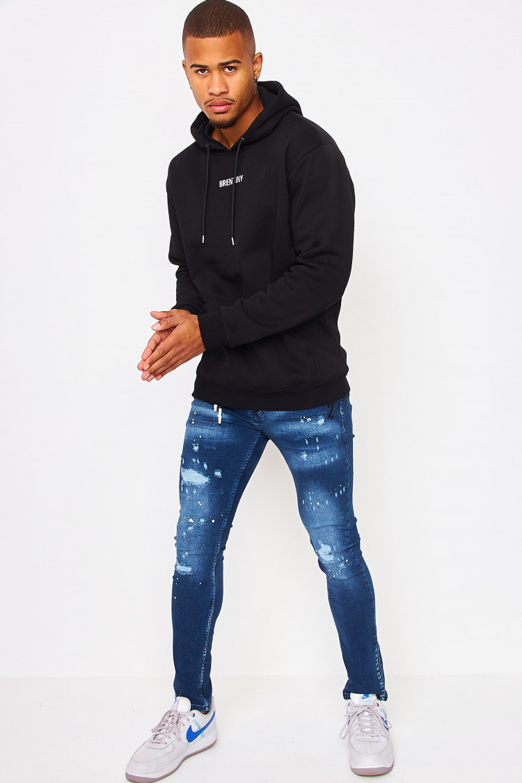 Sweat noir à capuche Brentiny