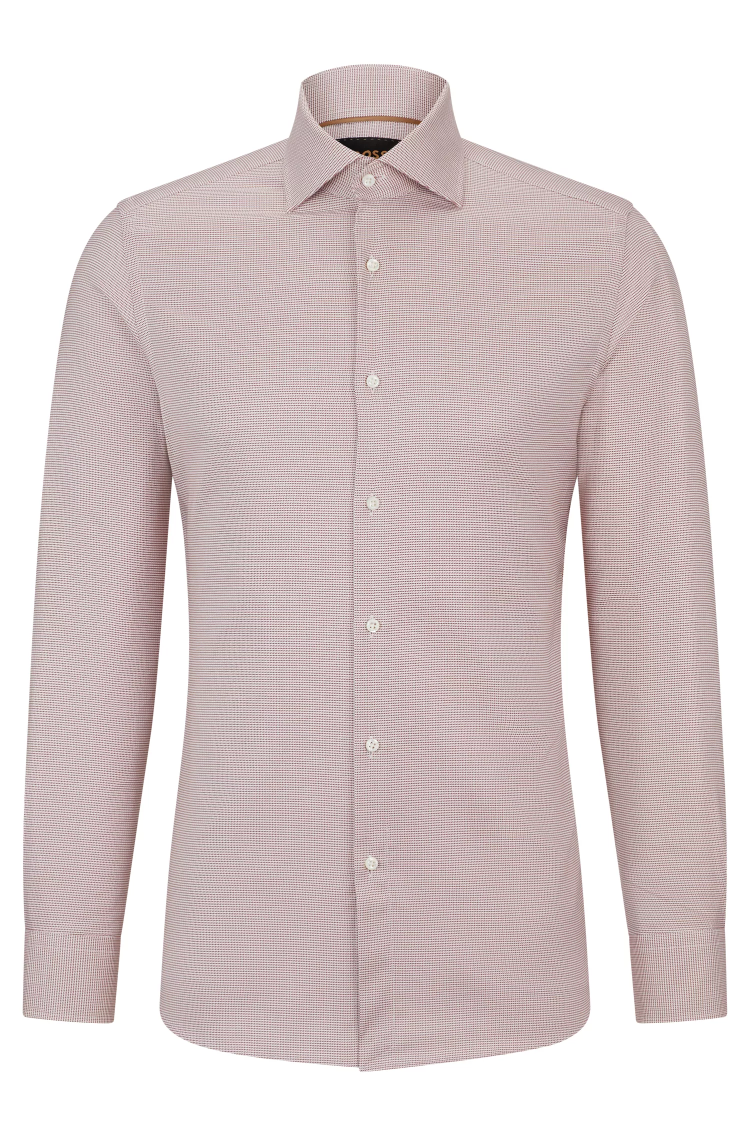Camisa BOSS Camel Slim-fit em algodão dobby