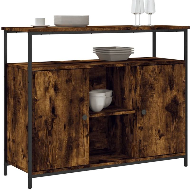 vidaXL - Dressoir - Gerookt Eikenkleurig - Bewerkt Hout