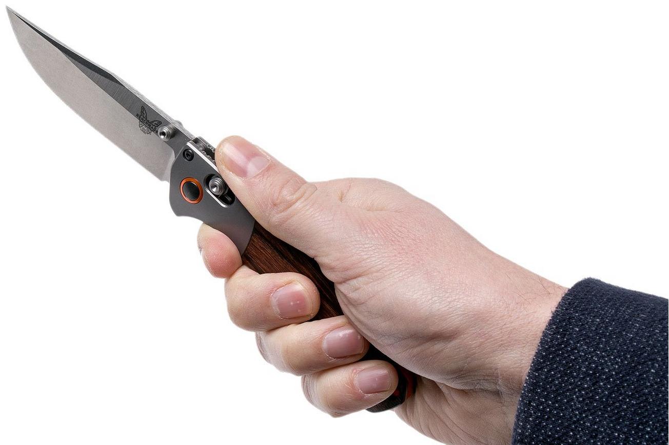 Benchmade Mini Crooked River 15085-2 jachtmes, hout