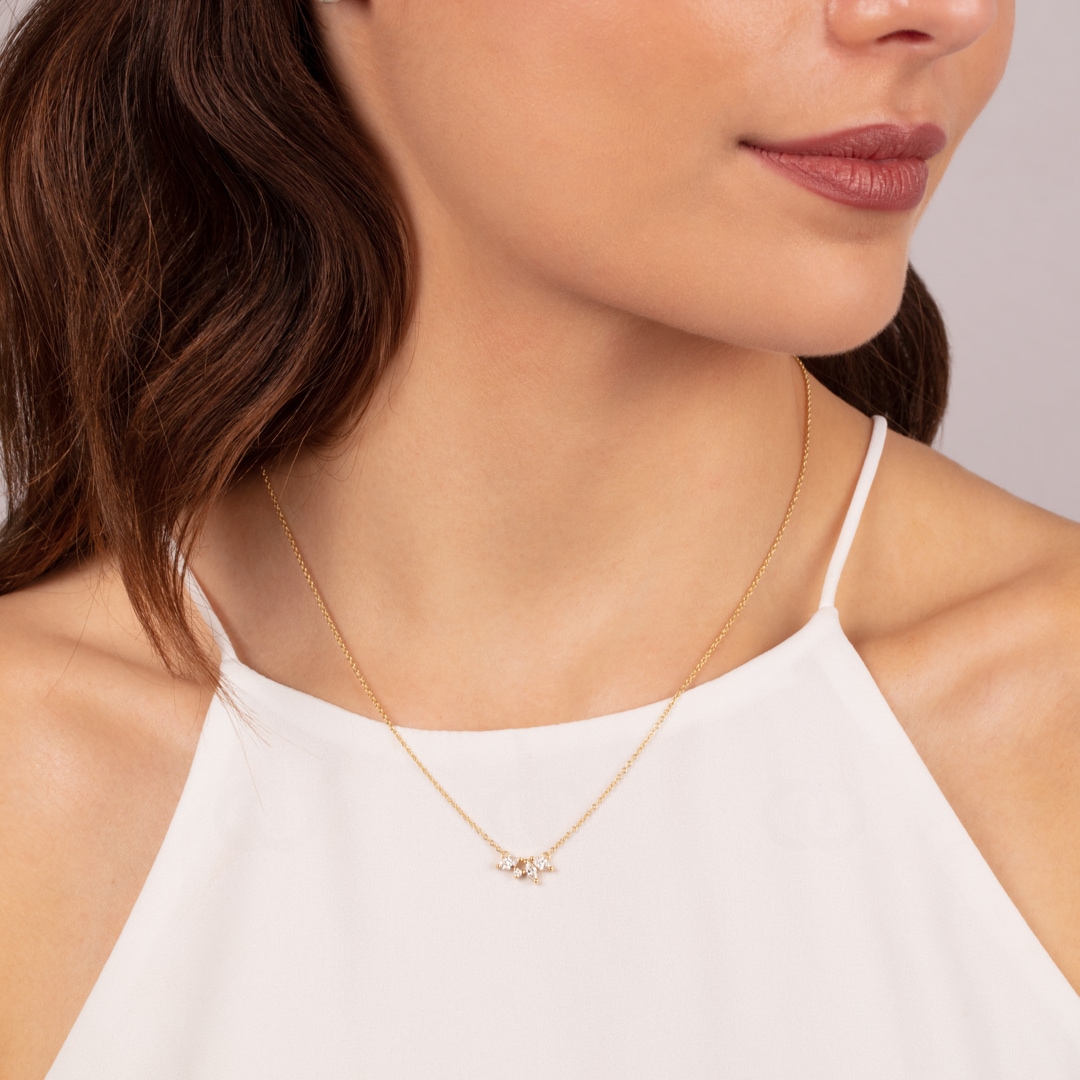 Collier mit Anhänger 750/18 K Gelbgold mit Diamant 0.35 ct H/si