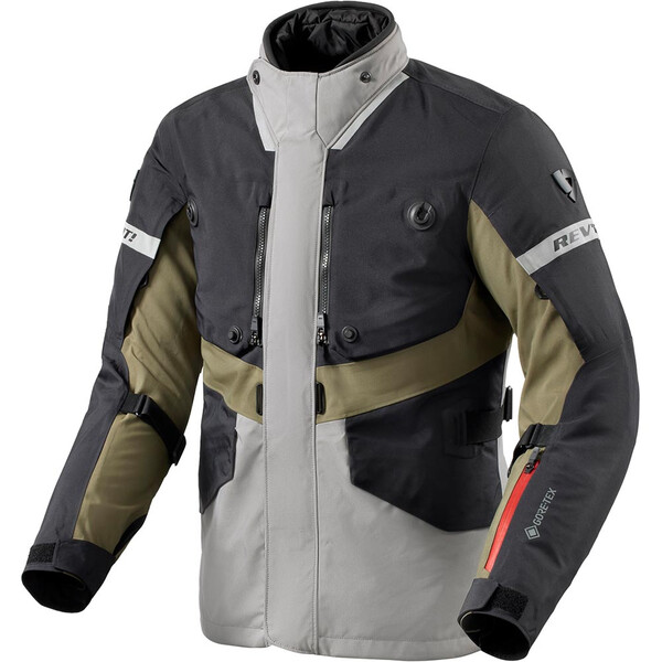 Rev'it - Veste Neptune 3 Gore-Tex® Noir / Gris Clair / Kaki