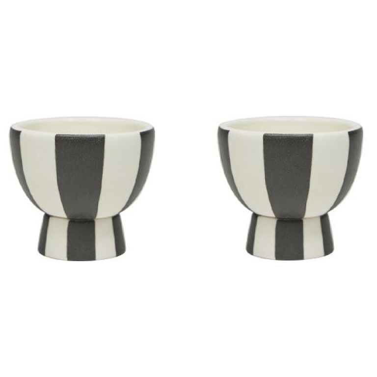 OYOY Toppu eierdopje set van 2 White/Black