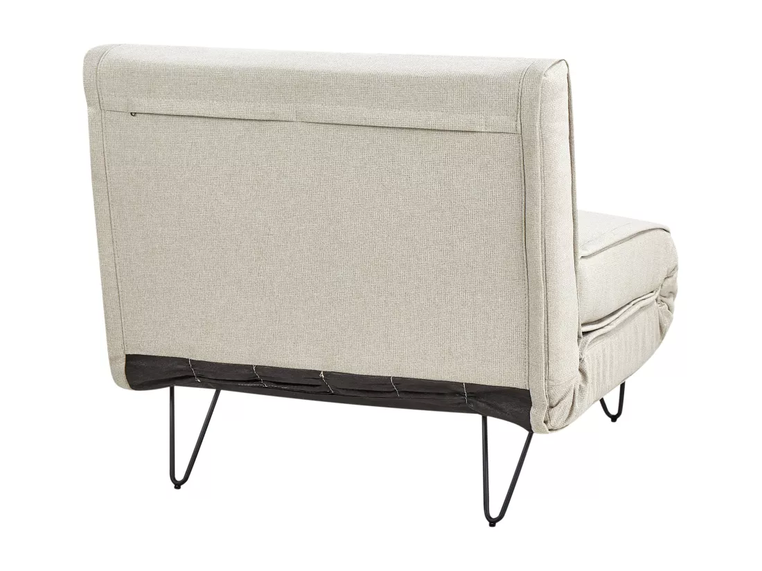 Canapé convertible 1 place en tissu beige clair VESTFOLD