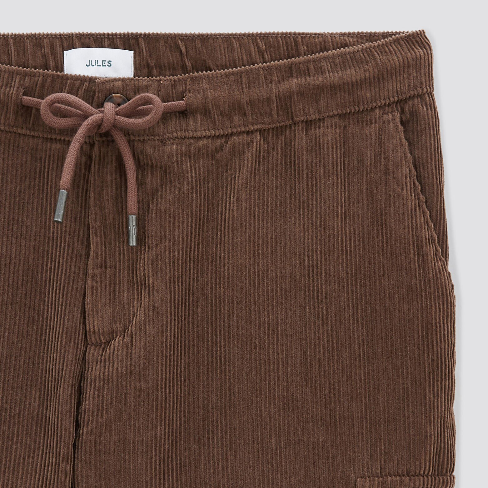 Pantalon cargo en velours coton recyclé Marron