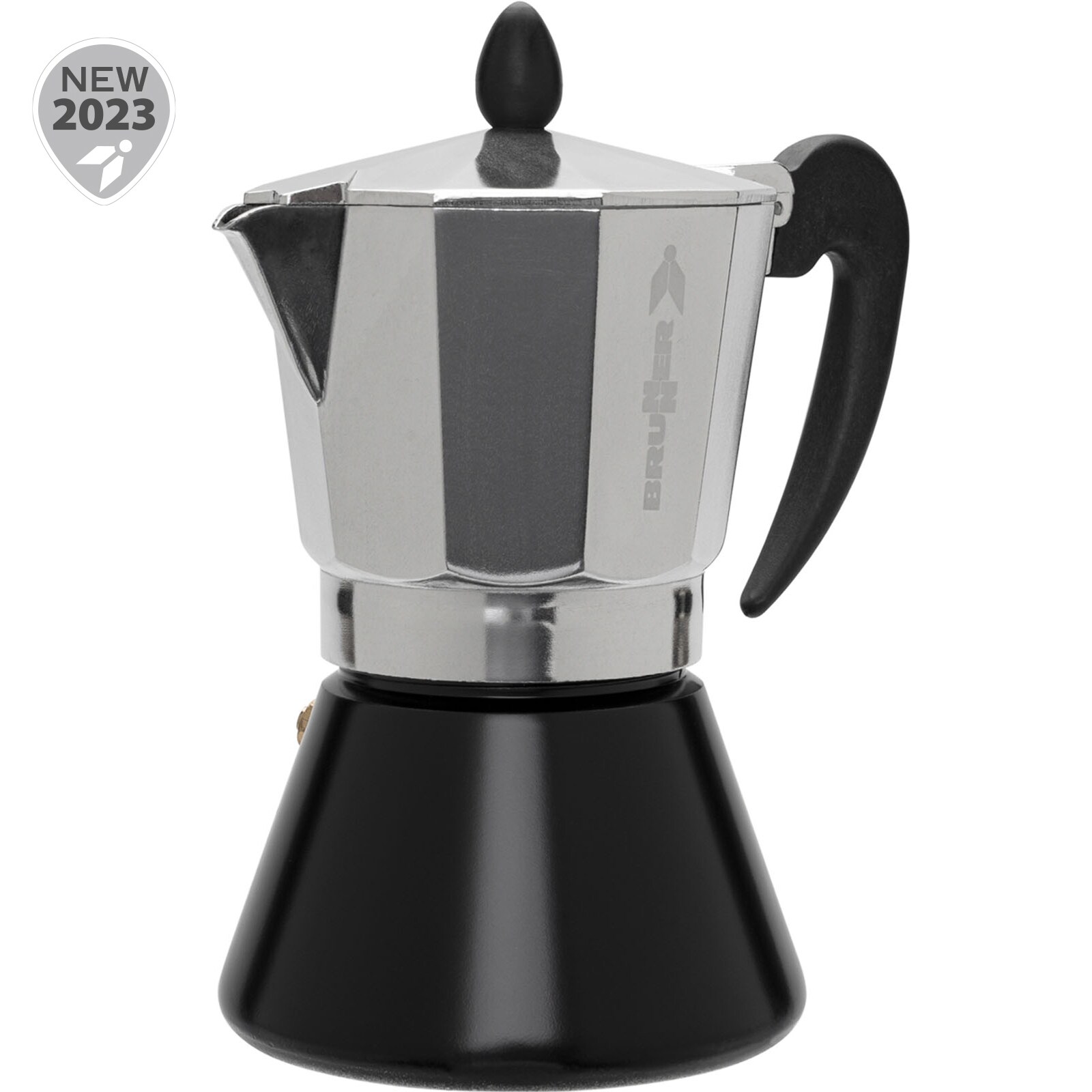 BRUNNER Espressokocher Percolator Mc Moka Kaffee Kocher Espresso Kanne Induktion Größe: 3 Tassen
