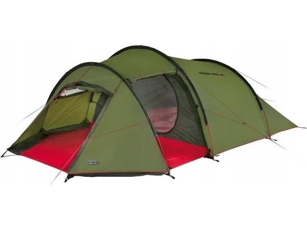 High Peak Falcon 4, Camping, Tunneltelt, 4 person(er), 5,9 kg, Grøn, Rød