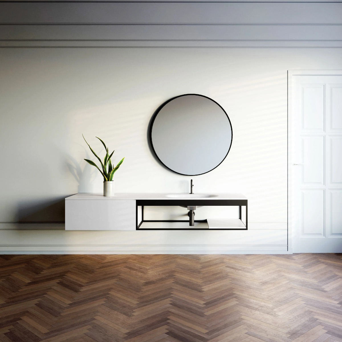 Clou InBe designsifon type 1 zwart mat