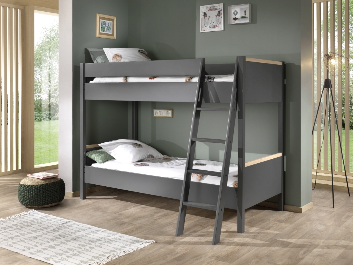 Etagenbett LONDON - anthrazit - 90x200 cm
