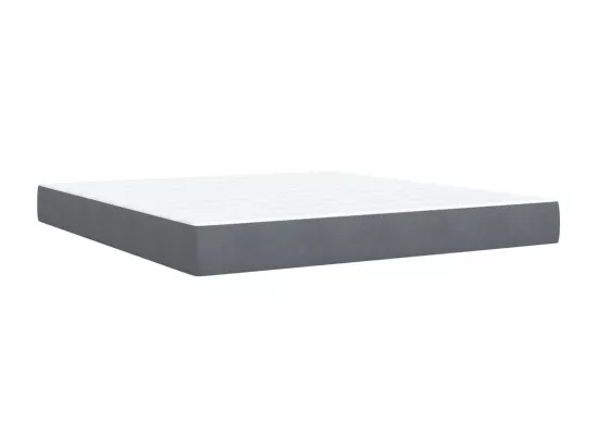 Sommier à lattes de lit et matelas Gris foncé 180x200cm Velours