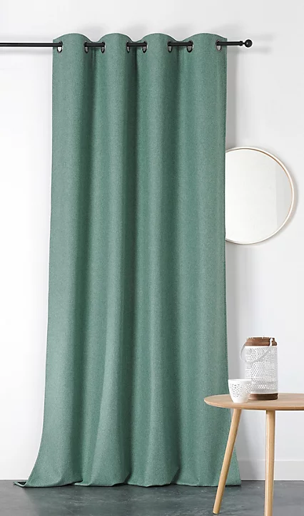 Rideau occultant thermique Boreal Linder bleu vert L.260 x l.140 cm
