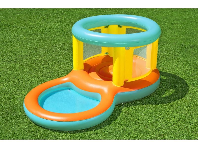 Bestway Planschbecken Jumptopia Bouncer & Play 239 x 142 x Aufblasbare Hüpfburg und Planschbecken