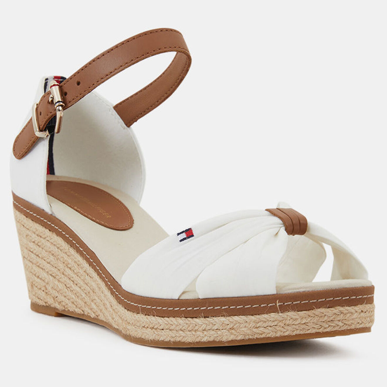 Tommy Hilfiger Sandales compensées Iconic Elba Mid blanches - Talon 6 cm