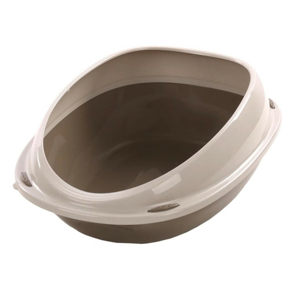 Bac à litière jota l taupe 56.5 x 39.5 x 19 cm pour chat