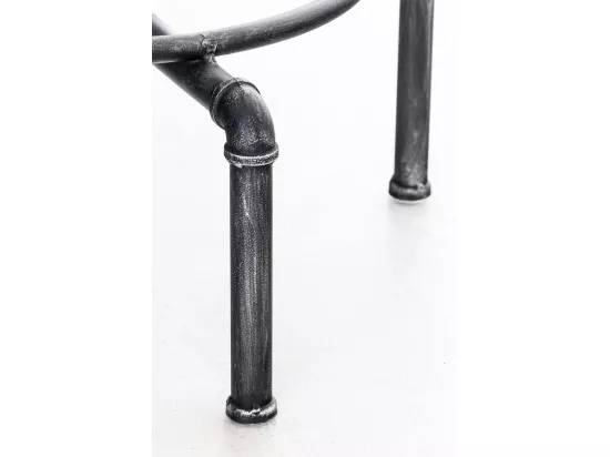 Table haute de bar - rund 39cm - Bois - Argent antique - Lumos
