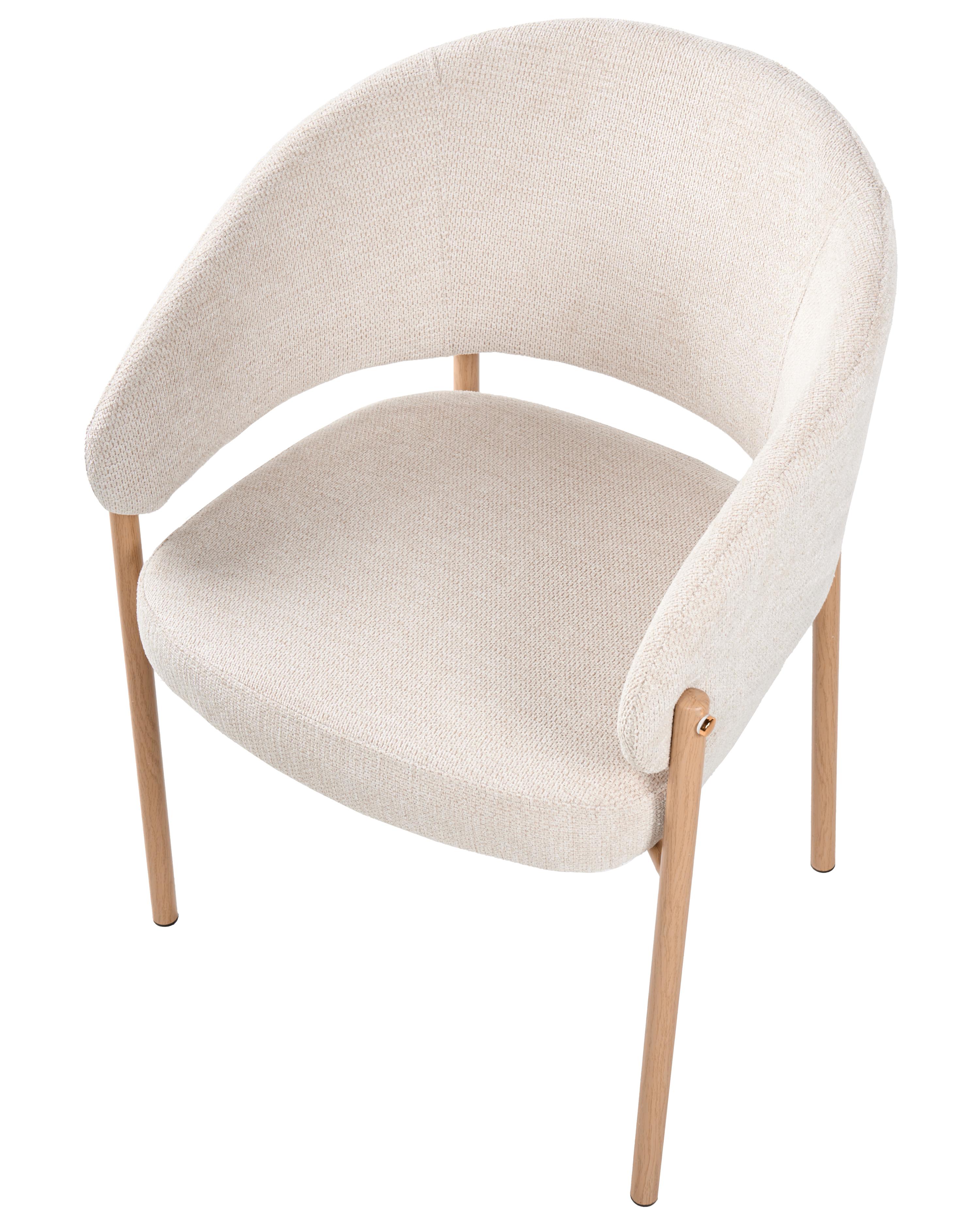 Set van 2 eetkamerstoelen ZANE Stof Lichtbeige