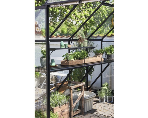 Tafel Hallen voor kas Qube 88 244,7 x 64 cm zwart