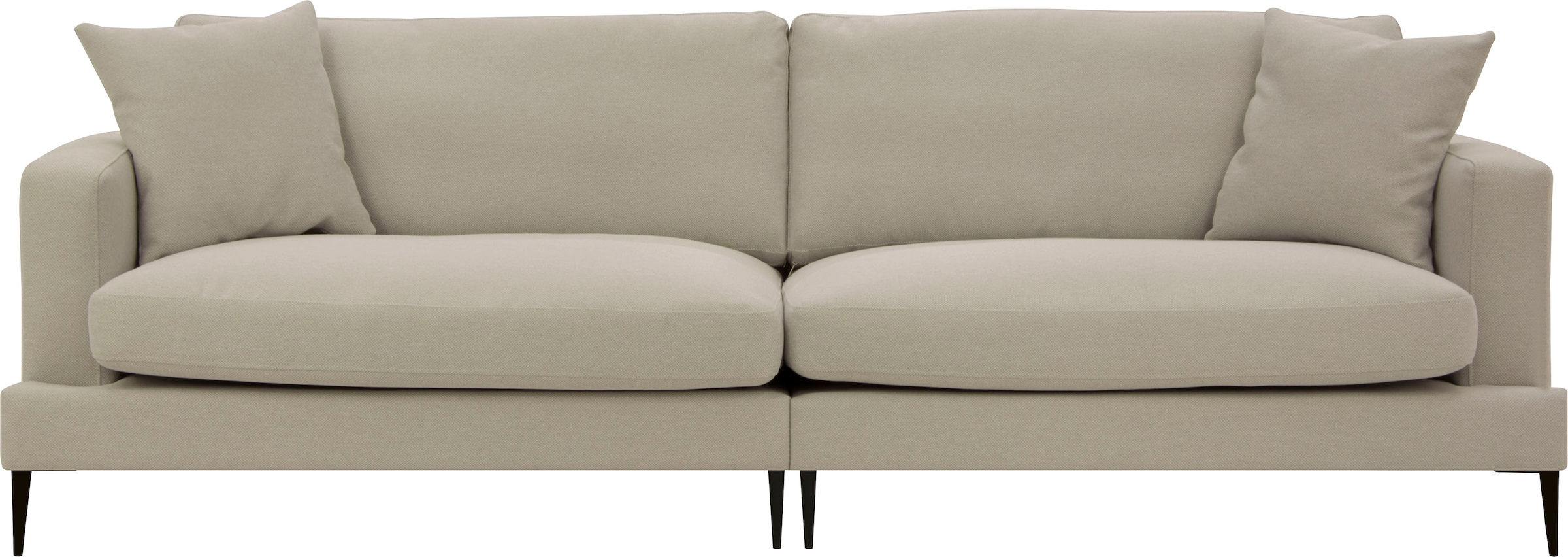 Home affaire 3-Sitzer »Cozy elegantes Designsofa, Masse B/T/H: 211/97/80 cm« mit losen Kissen und Metallbeinen