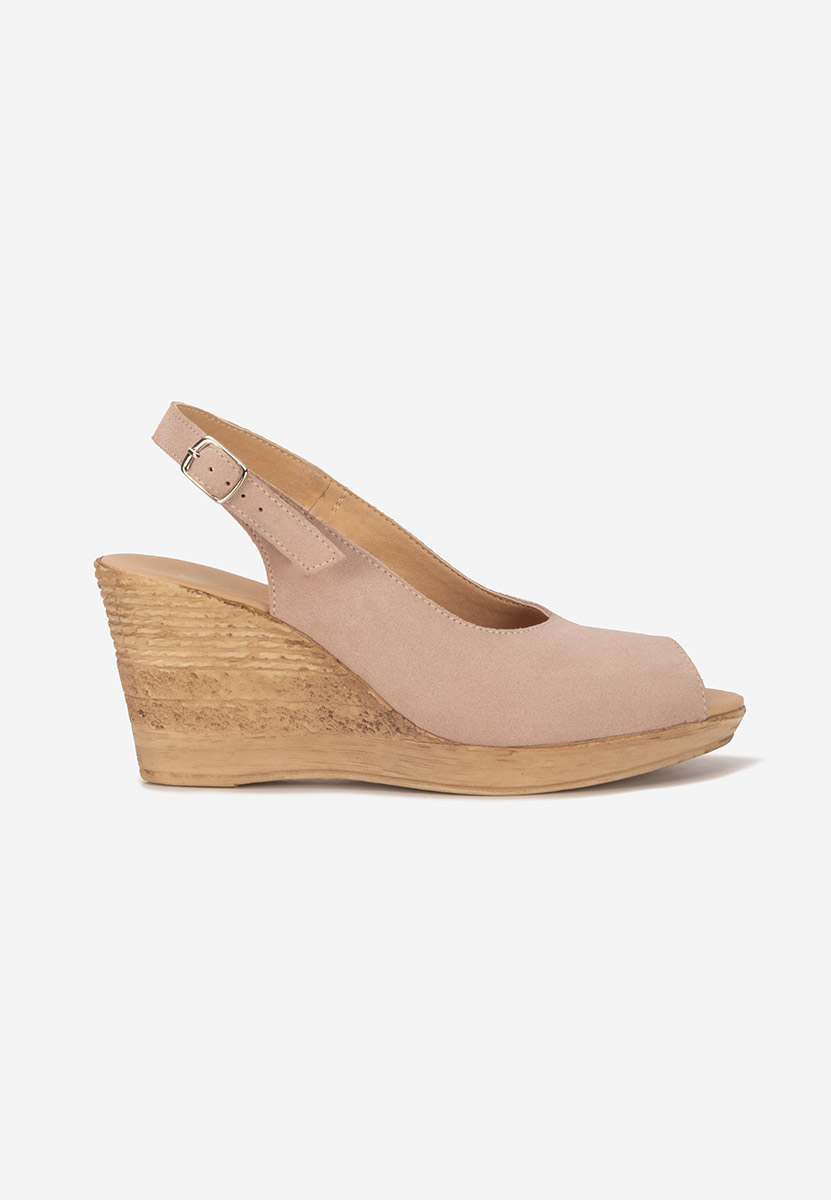 Sandales à plateforme en cuir roses Anelka