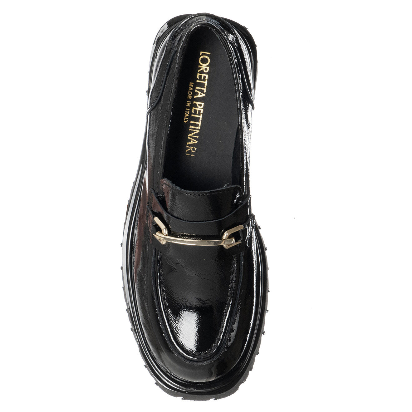 Loretta Pettinari Mocassins en Cuir Nemo noir/doré - Talon 5 cm