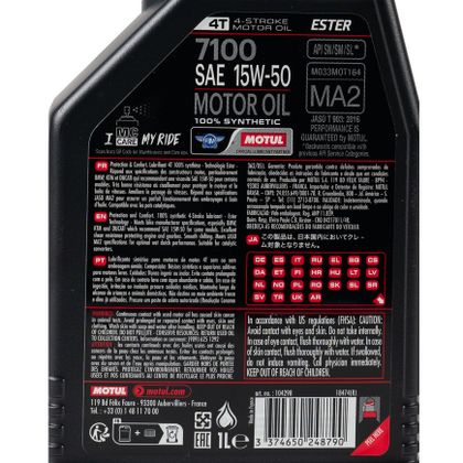 Huile moteur Motul 7100 15W50 1L Universel