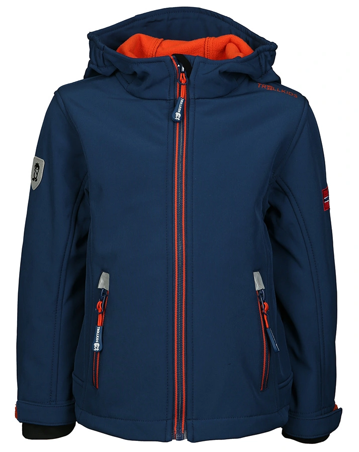 Softshell-JaKids TROLLFJORD in mystic blue/orange