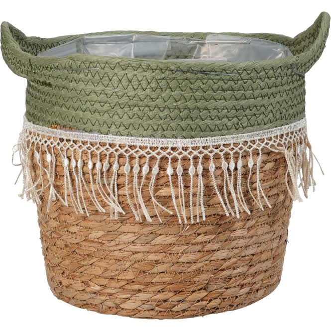 Pflanzkorb - Größe S - grün/beige - ca. 25 x 26 cm