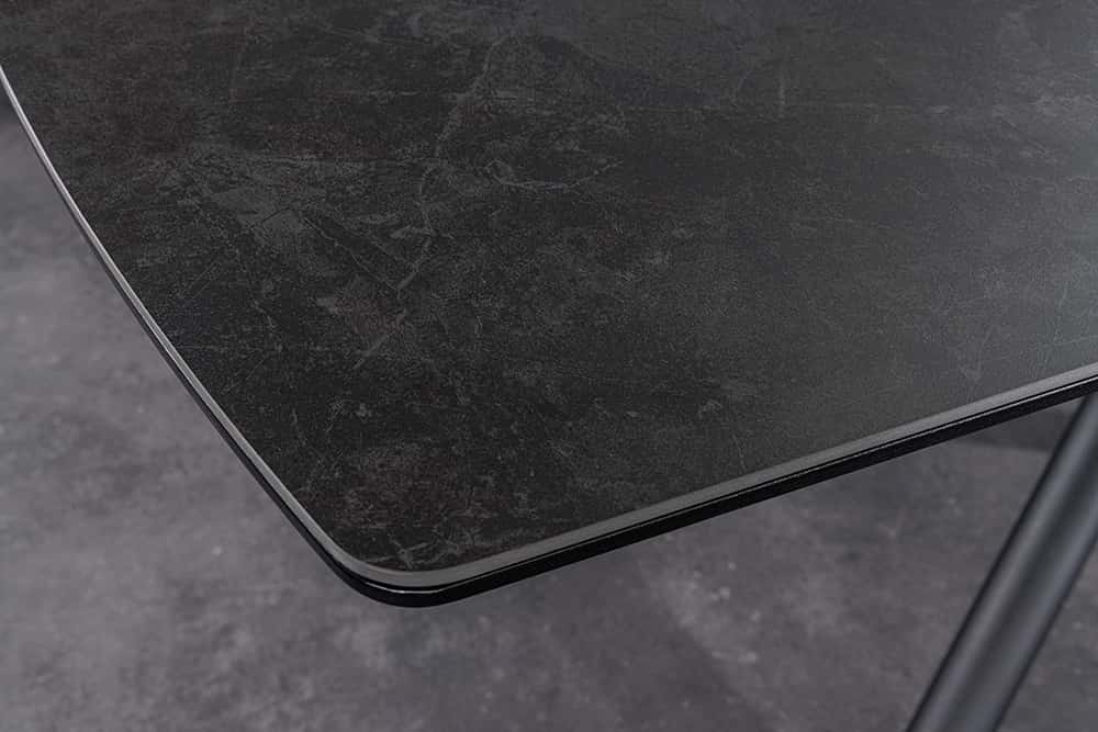Ausziehbarer Esstisch MIKADO 180-230cm graphit Keramik schwarz Sterngestell
