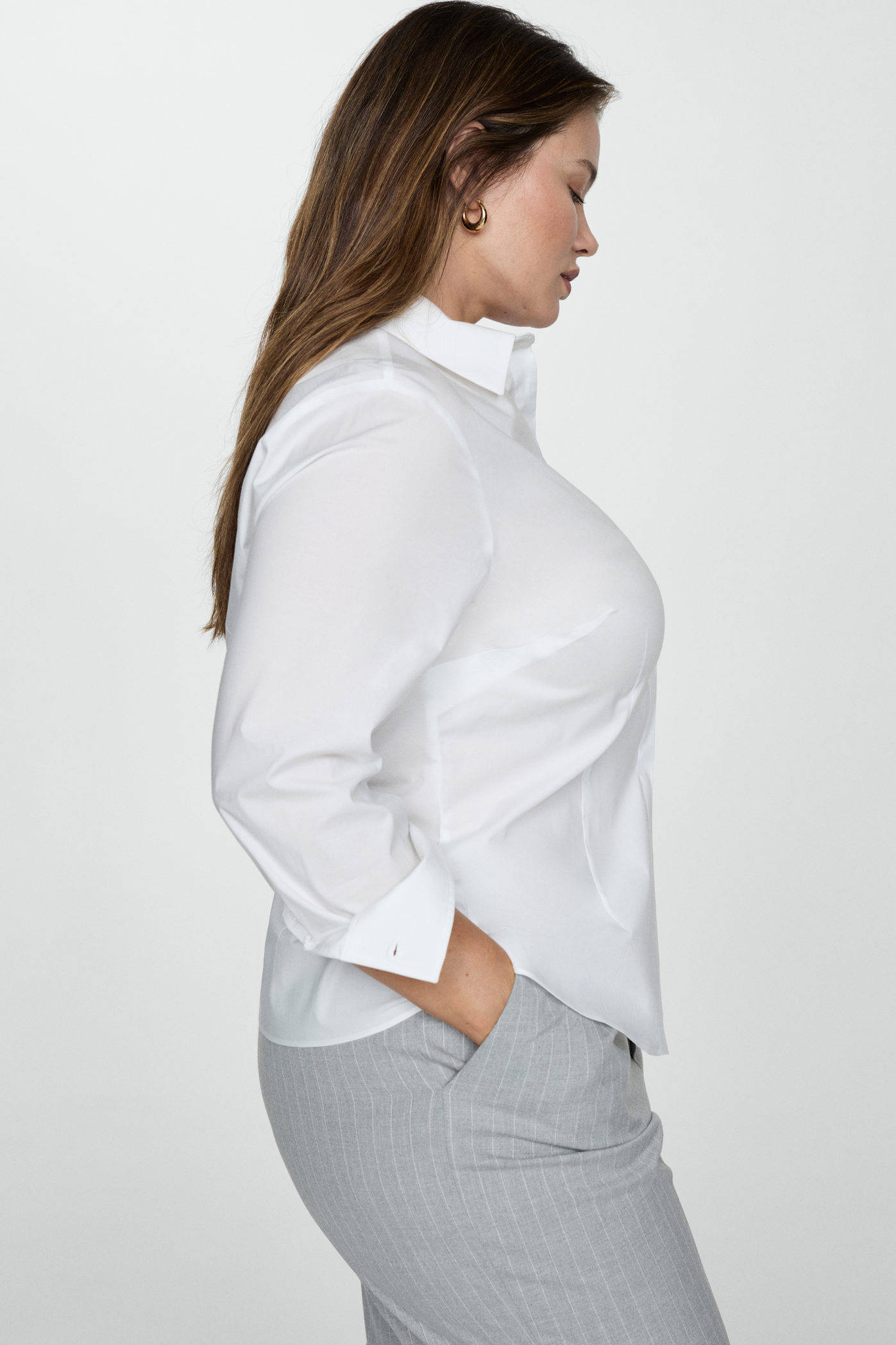 Mango basis blouse wit