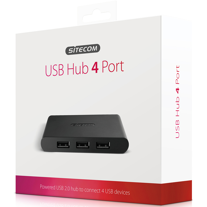 Sitecom USB Hub CN-081, 4 x USB 2.0, 4 Port, 0.6 m