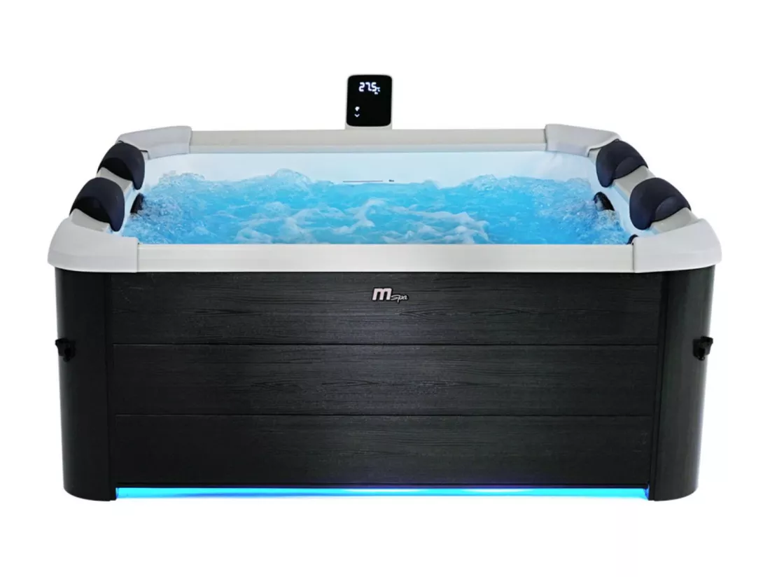 SPA rigide OSLO MSPA 6 personnes gris. 4 coussins. bâche incluse + housse thermique. hydromassages système
