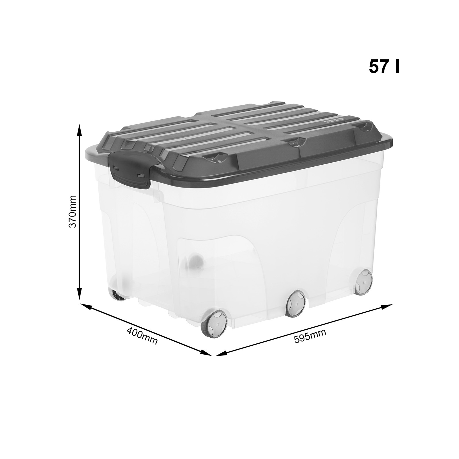 (57l) ROLLER 6 Rollbox mit Deckel Organizer Aufbewahrungs Behälter (1766608812)