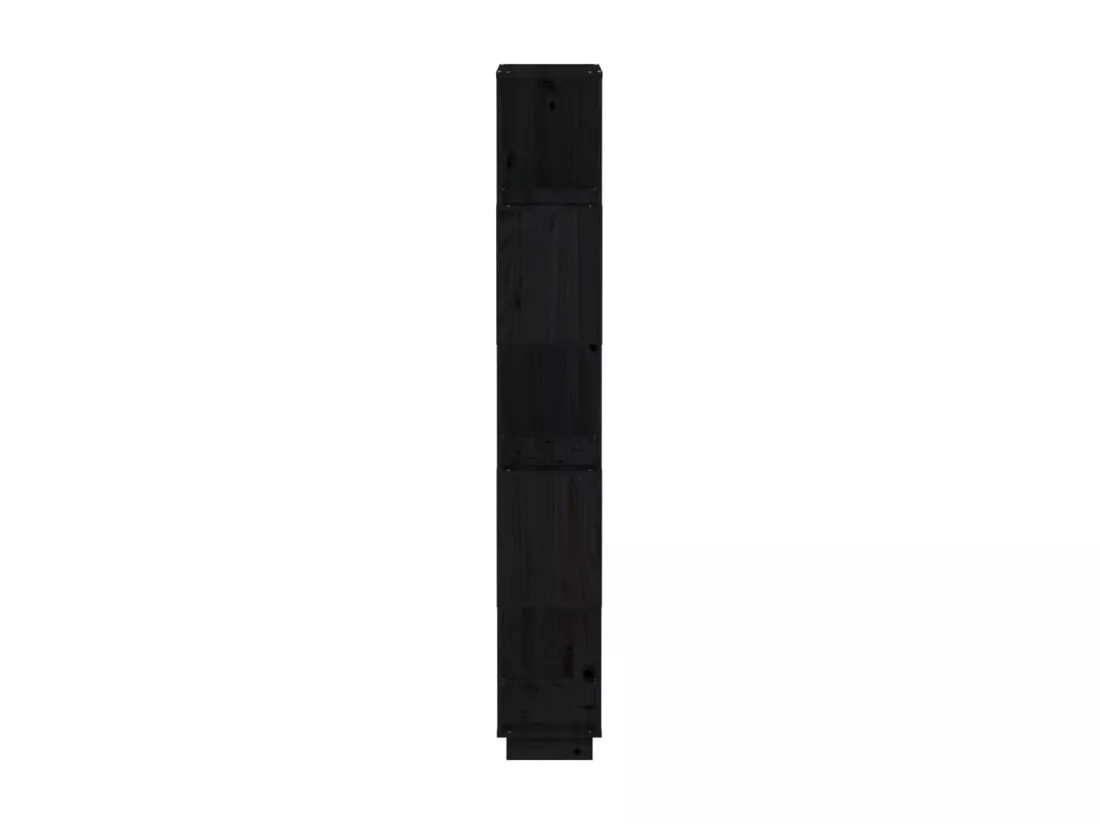 Bibliothèque/Séparateur de pièce Noir 80x25x163,5 cm Pin solide