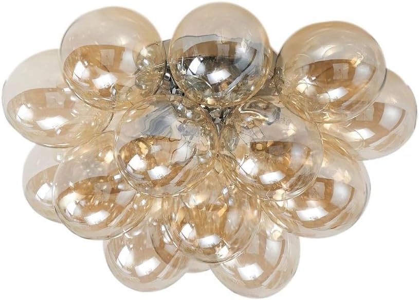 Kosilum – Designer-Deckenleuchte mit 17 Gläsern – Bartali, warmweißes Licht, Beleuchtung für Wohnzimmer, Schlafzimmer, Küche, Flur – 4 x max. 28 W – G9 – IP20