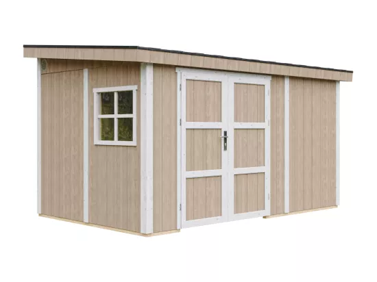 Abri de Jardin Qualité Premium 8,68 m² - H231x248x412 cm - Sans plancher e paroi latérale - Timbela M939B-TERRA BROWN