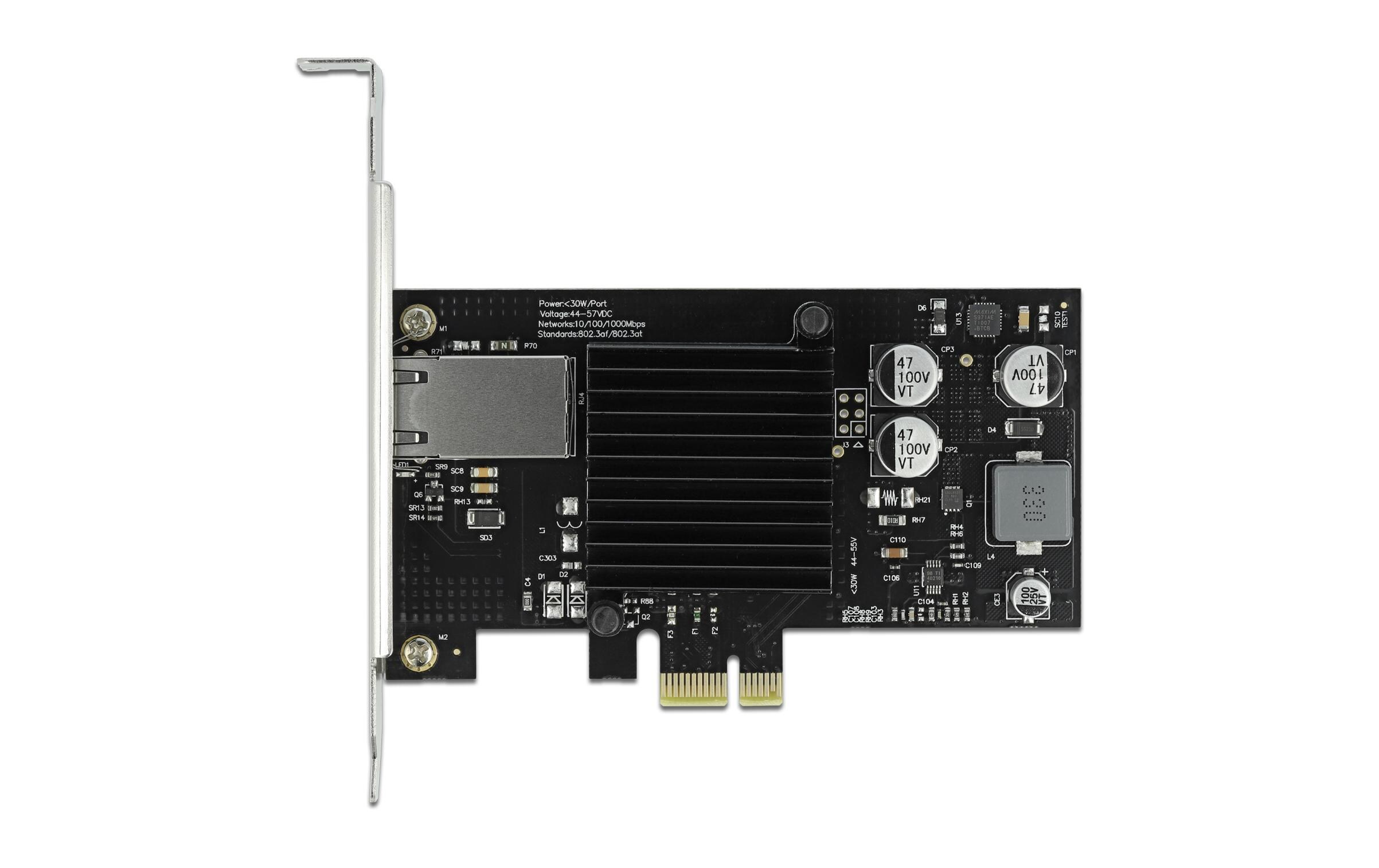 Netzwerkkarte 1x 1Gbps, PoE+, i210 PCI-Express x1Delock PCI Express x1 Karte 1 x RJ45 Gigabit LAN PoE+ i210