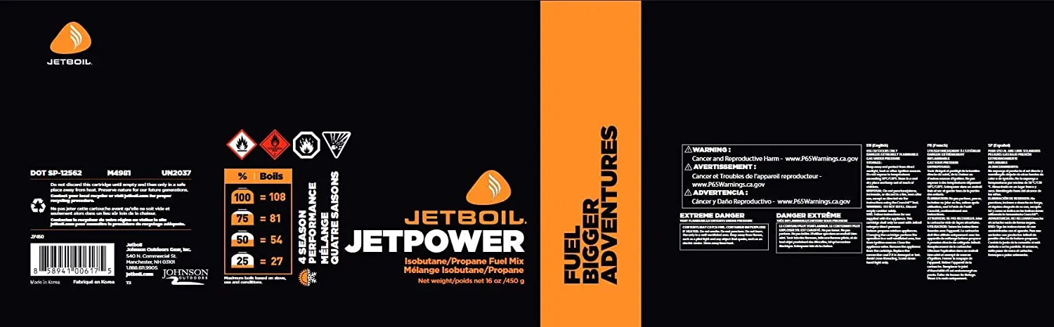 Jetboil GAS FUEL Nocolour