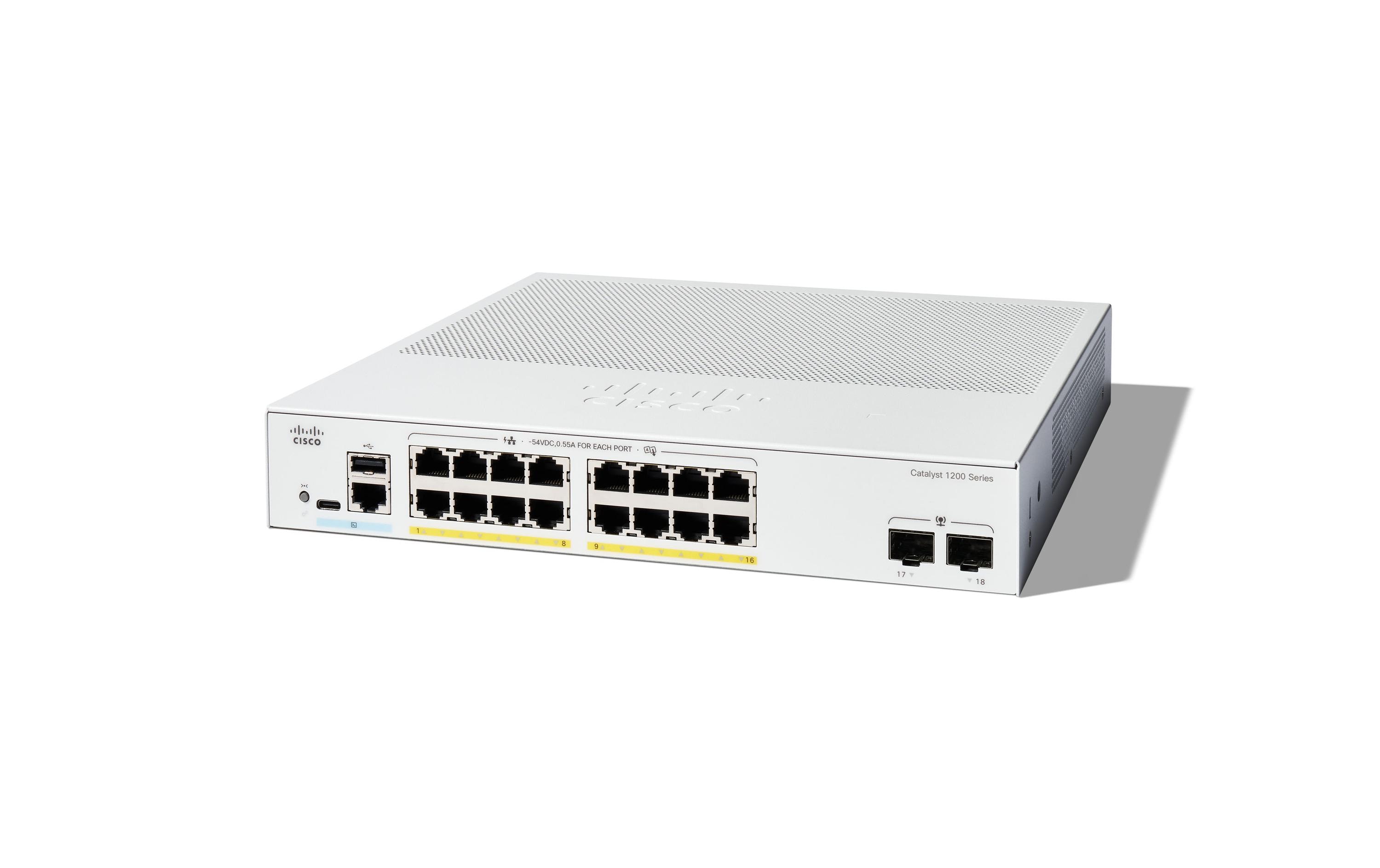 Switch Catalyst C1200-16T-2G 18 Port<br>Cisco Catalyst Switches der Serie 1200