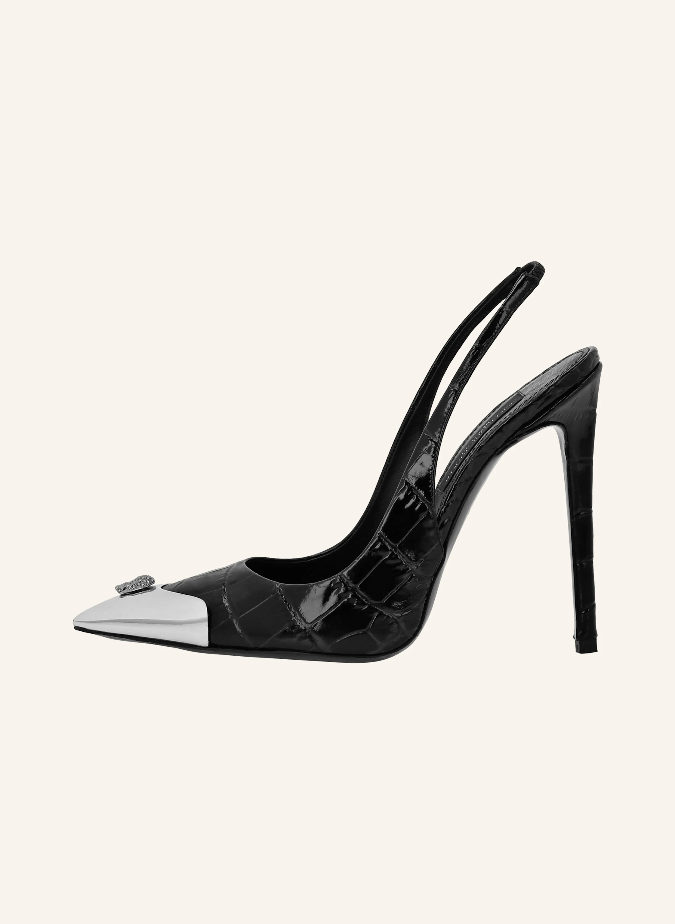 PHILIPP PLEIN Slingpumps mit Steinbesatz SKULL