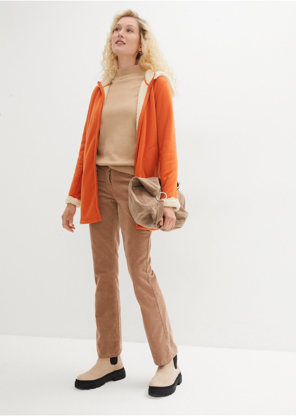 Veste sweat avec maille peluche